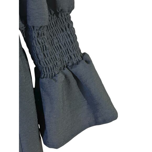 Top It Off Women’s Black Ruffled V-Neck Tiered Midi Dress Party Flirty Size M - Picture 3 of 12